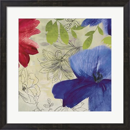 Framed Indigo Flower II Print