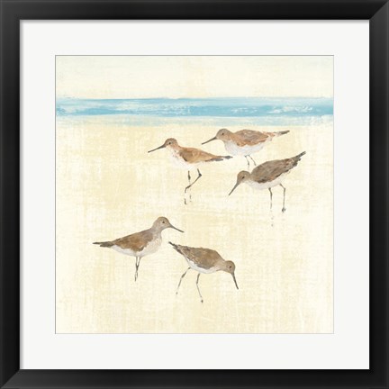 Framed Sandpipers Square II Blue Print