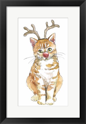 Framed Christmas Kitties III Print