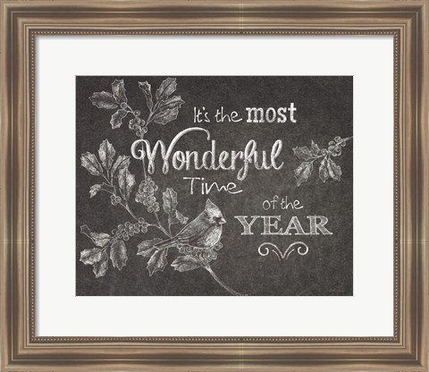 Framed Chalkboard Christmas Sayings VI Print