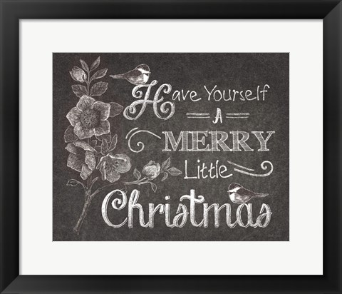 Framed Chalkboard Christmas Sayings V Print