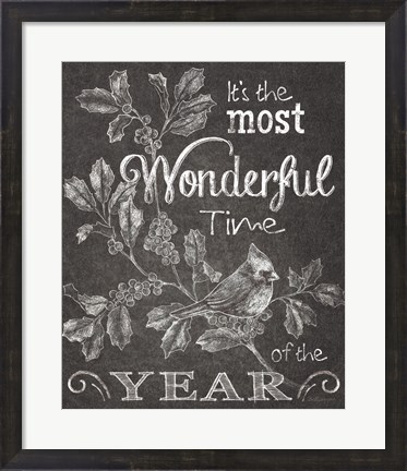 Framed Chalkboard Christmas Sayings III Print