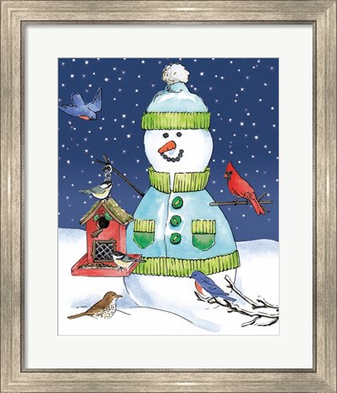 Framed Lodge Snowmen II Print