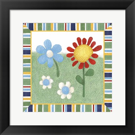 Framed Americana Garden II With Border Print