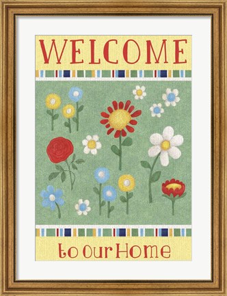 Framed Welcome Flowers Print