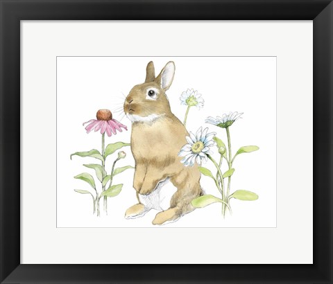 Framed Wildflower Bunnies IV Crop Print