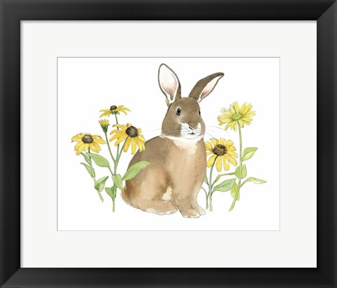 Framed Wildflower Bunnies III Print