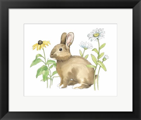 Framed Wildflower Bunnies II Print