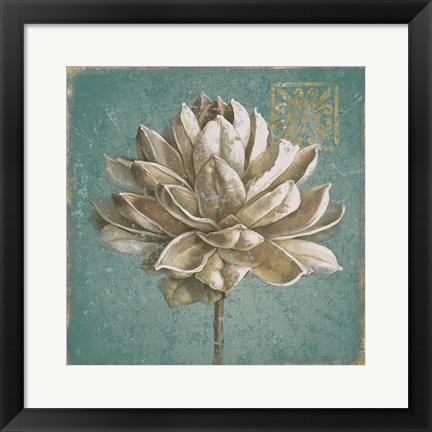 Framed Seed Pod I no Words Turquoise Print