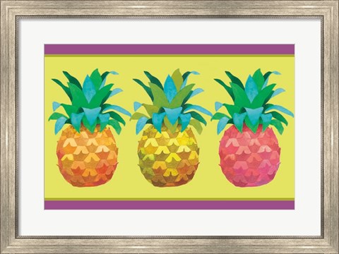 Framed Island Time Pineapples I Print