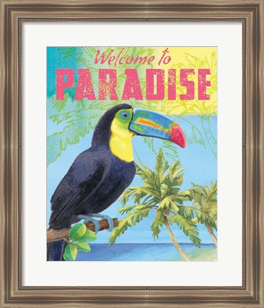 Framed Island Time Tucan II Bright Print