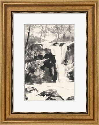 Framed Sumi Waterfall III Print