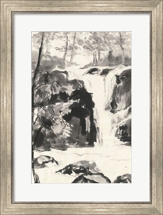 Framed Sumi Waterfall III Print