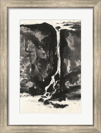 Framed Sumi Waterfall View II Print