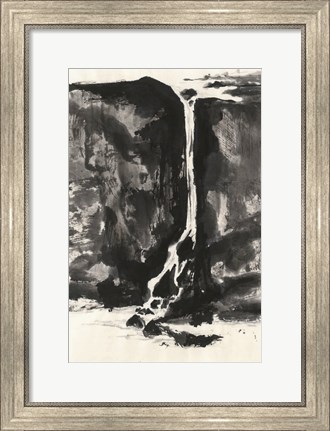 Framed Sumi Waterfall View II Print