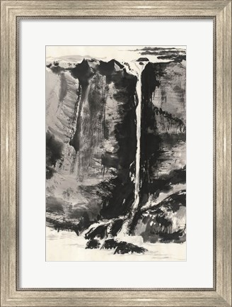 Framed Sumi Waterfall View III Print