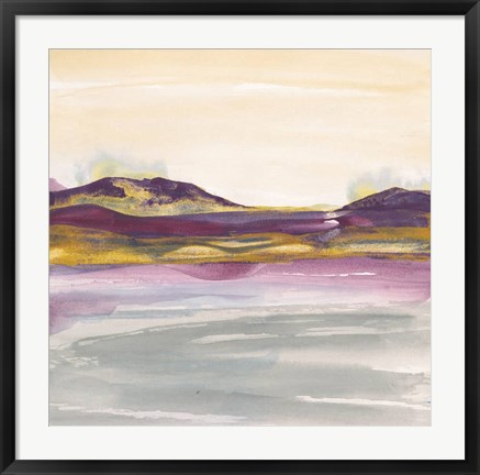 Framed Purple Rock Dawn I Gold Print