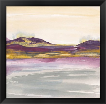 Framed Purple Rock Dawn I Gold Print