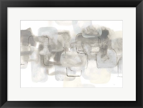 Framed Neutral Stacking III White Print