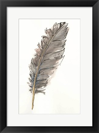 Framed Gold Feathers VII Print