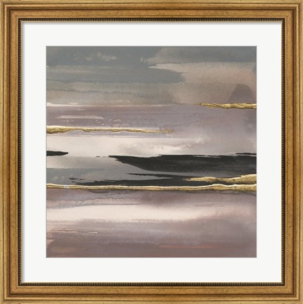 Framed Gilded Morning Fog II Print