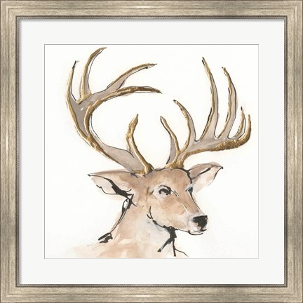 Framed Gilded Mule Deer Print