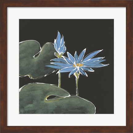 Framed Lily on Black V Print