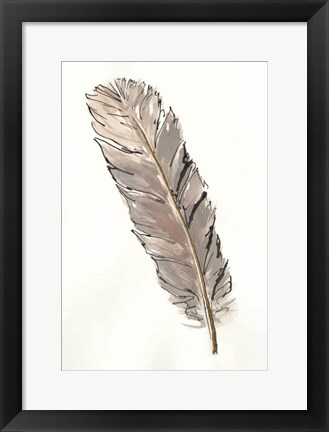 Framed Gold Feathers V Print