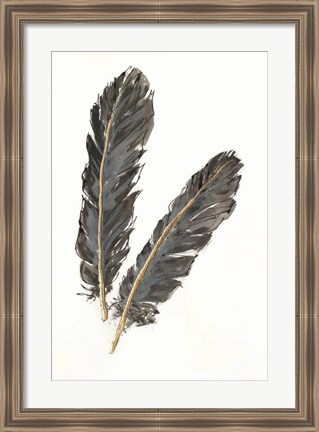 Framed Gold Feathers IV Print