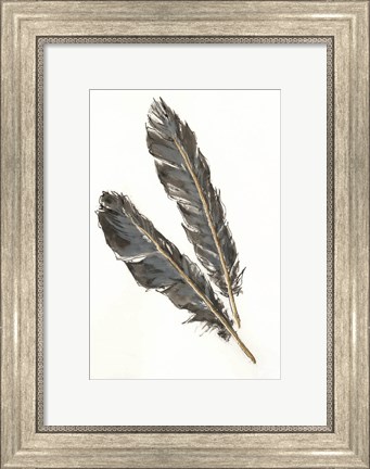 Framed Gold Feathers III Print