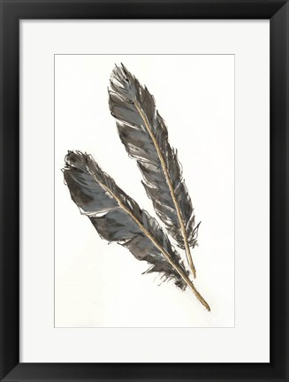 Framed Gold Feathers III Print