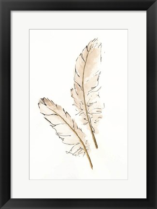 Framed Gold Feathers I Print