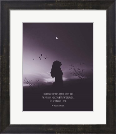 Framed Doubt Thou the Stars are Fire Shakespeare Night Scene Grayscale Print
