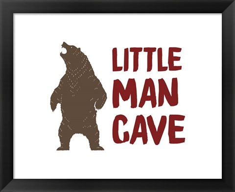 Framed Little Man Cave Standing Bear Color Print