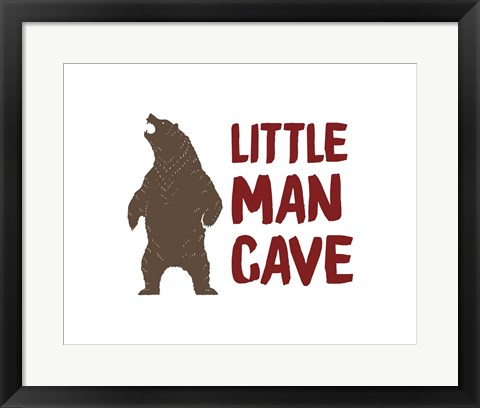 Framed Little Man Cave Standing Bear Color Print