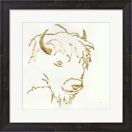 Framed Gilded Buffalo Print