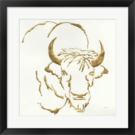 Framed Gilded Bison Print