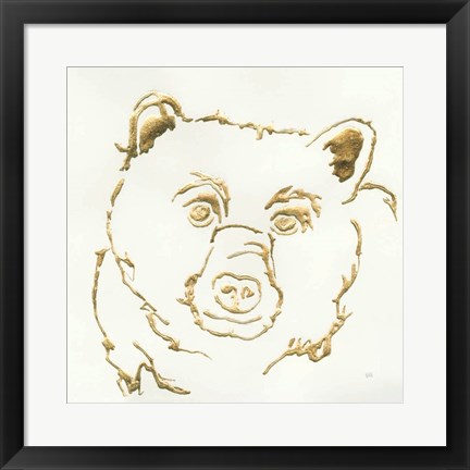 Framed Gilded Black Bear Print