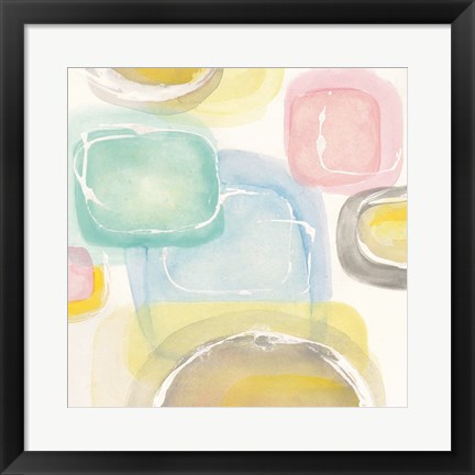 Framed Colorful Squares II Print