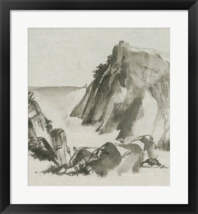 Framed Sumi Rocks Cream Print