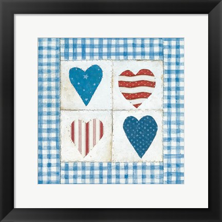 Framed Americana Hearts Print