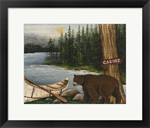 Framed Northwoods Bear Crop Print