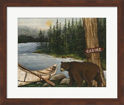 Framed Northwoods Bear Crop Print