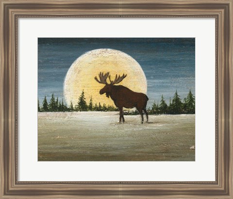 Framed North Woods Moose Crop Print