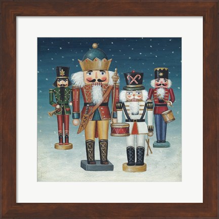 Framed King Nutcrackers Snow Print