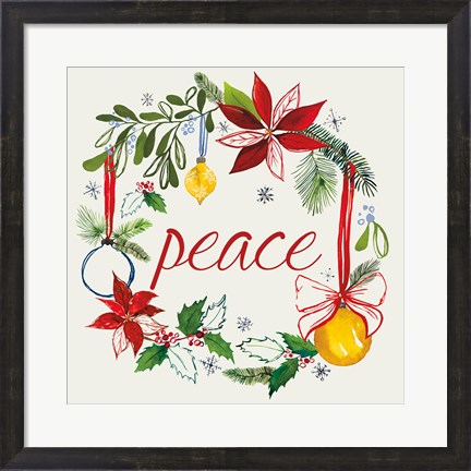 Framed Watercolor Christmas VII Print