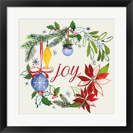 Framed Watercolor Christmas VI Print