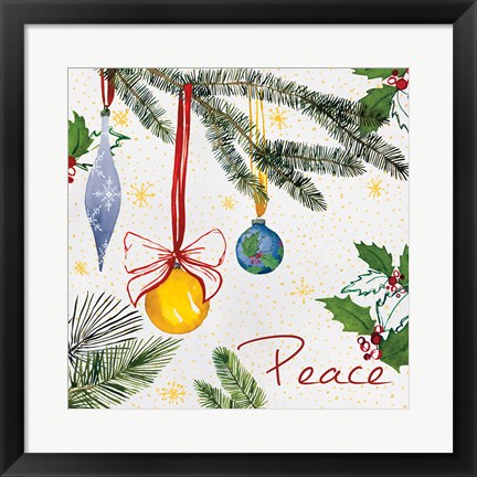 Framed Watercolor Christmas III Print