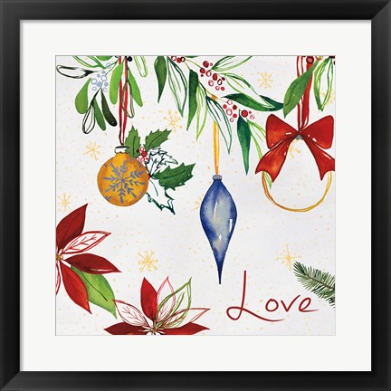 Framed Watercolor Christmas II Print