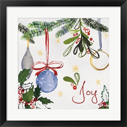 Framed Watercolor Christmas I Print